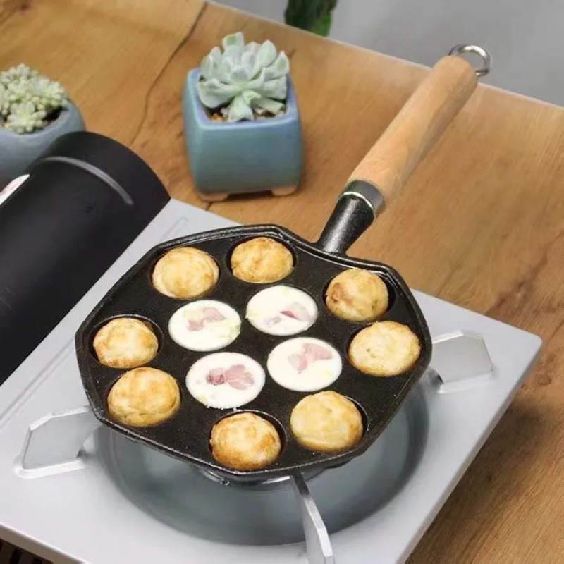 Cast Iron Corn - กระทะทาโกะยากิสำหรับอบขนมถาดซิลิโคน14หลุมของขวัญแพนเค้กพร้อมส้อมใช้ในบ้านครัวแบบมืออาชีพ kompor Gas เหล็กหล่อเหนี่ยวนำ