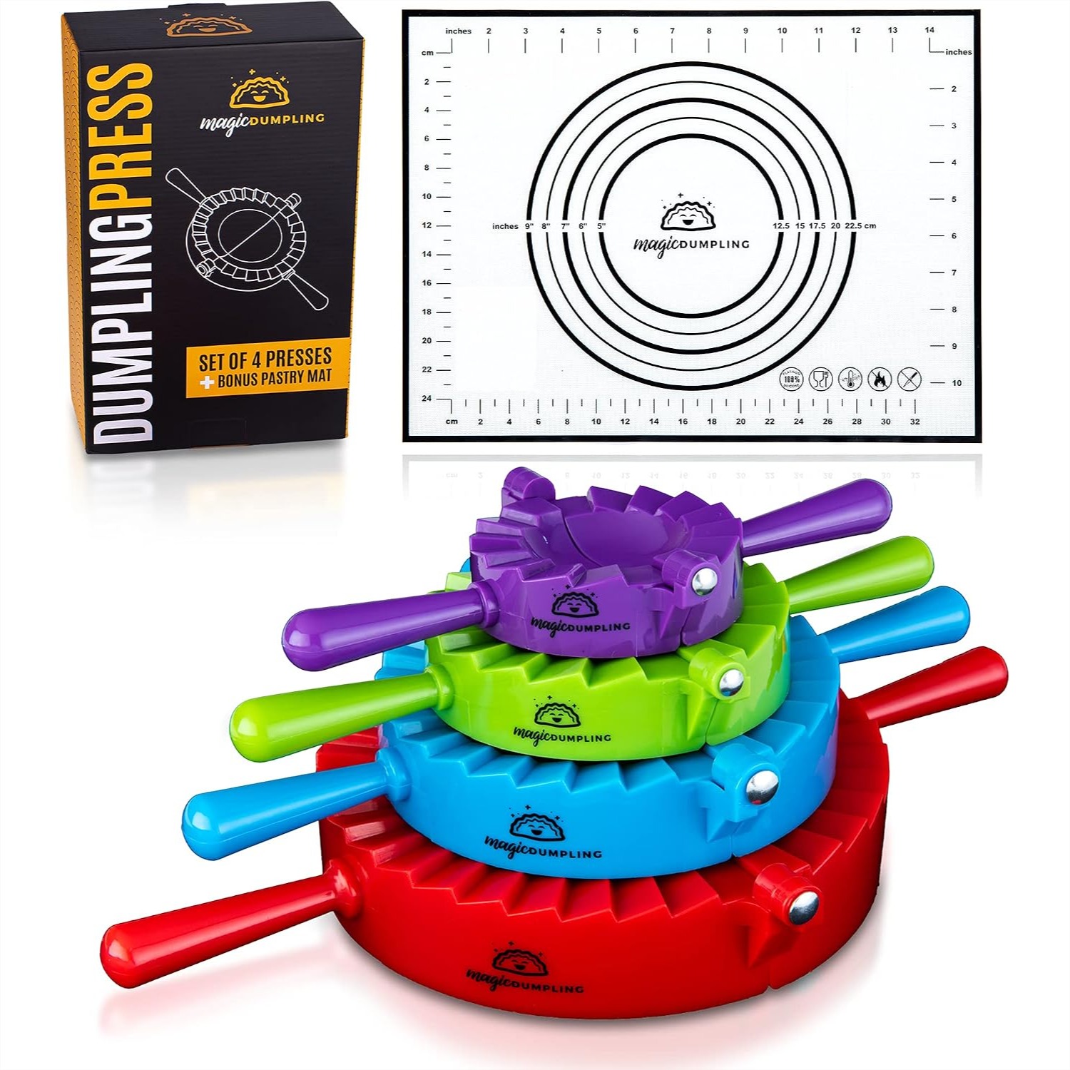 Momo Mold Press - ชุดทำเกี๊ยว 4 ชิ้น - แม่พิมพ์ทำราวีโอลี, เอมปานาดา,