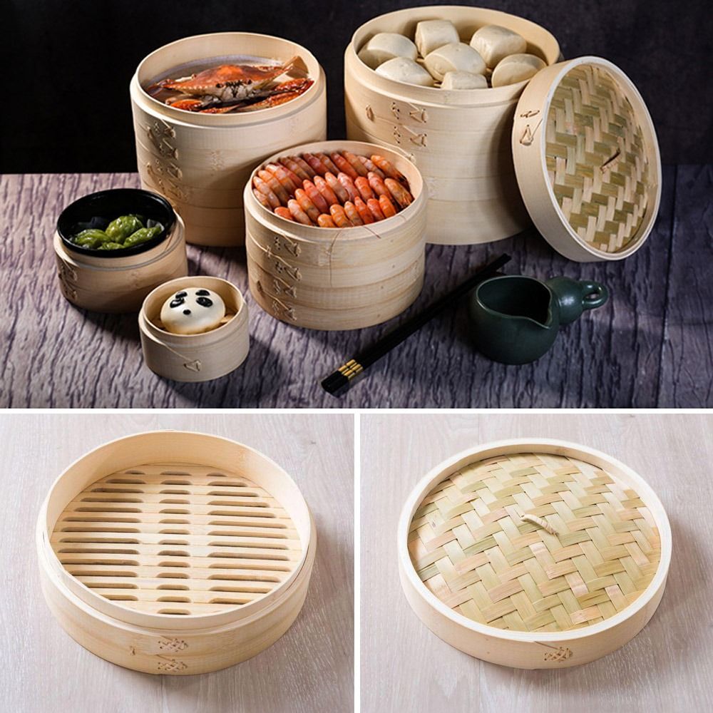 Bao Steamer Bamboo - ซึ้งนึ่งอาหารจีน ซึ้งไม้ไผ่ สำหรับนึ่งติ่มซำ ซาลาเปา เกี๊ยว ผัก