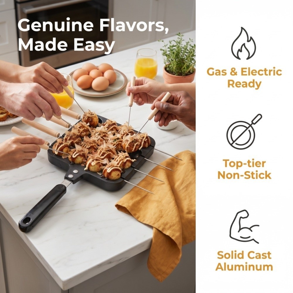 กระทะทาโกะยากิอะลูมิเนียมหล่อข - Takoyaki Grill Plate บทวิจารณ์และราคา